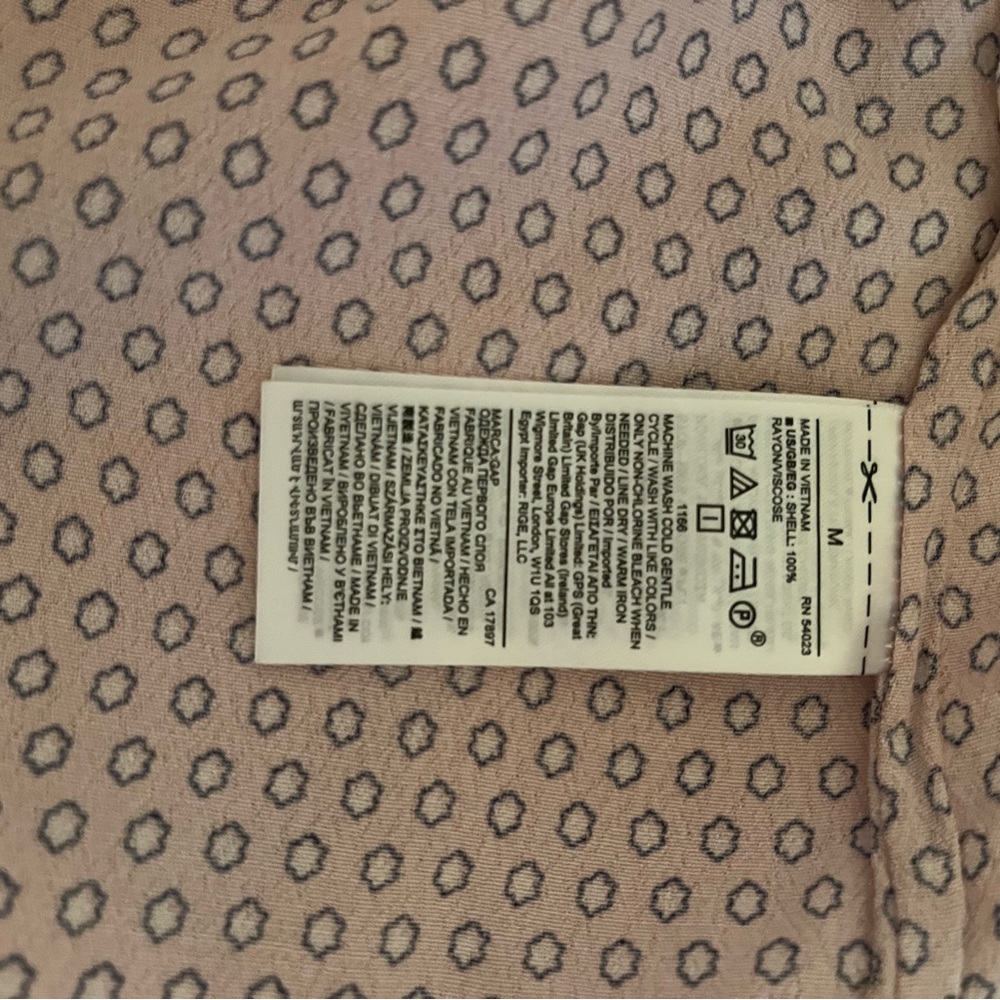 Gap Pink Patterned Blouse With Ruffles - image 2